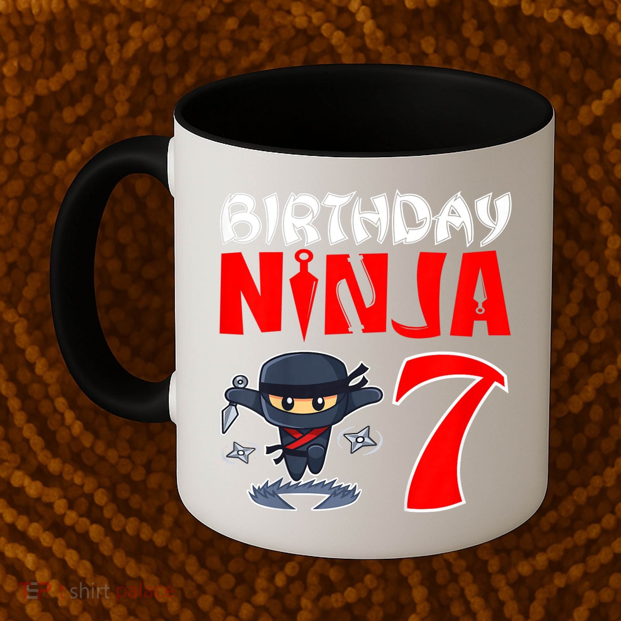 Cute Funny Birthday Ninja For 7 Year Old Little Ninja 7th Birthday Coffee Mug