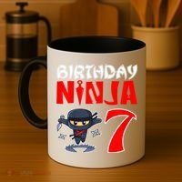 Cute Funny Birthday Ninja For 7 Year Old Little Ninja 7th Birthday Coffee Mug thumb 4