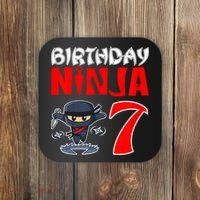 Cute Funny Birthday Ninja For 7 Year Old Little Ninja 7th Birthday Coaster thumb 0