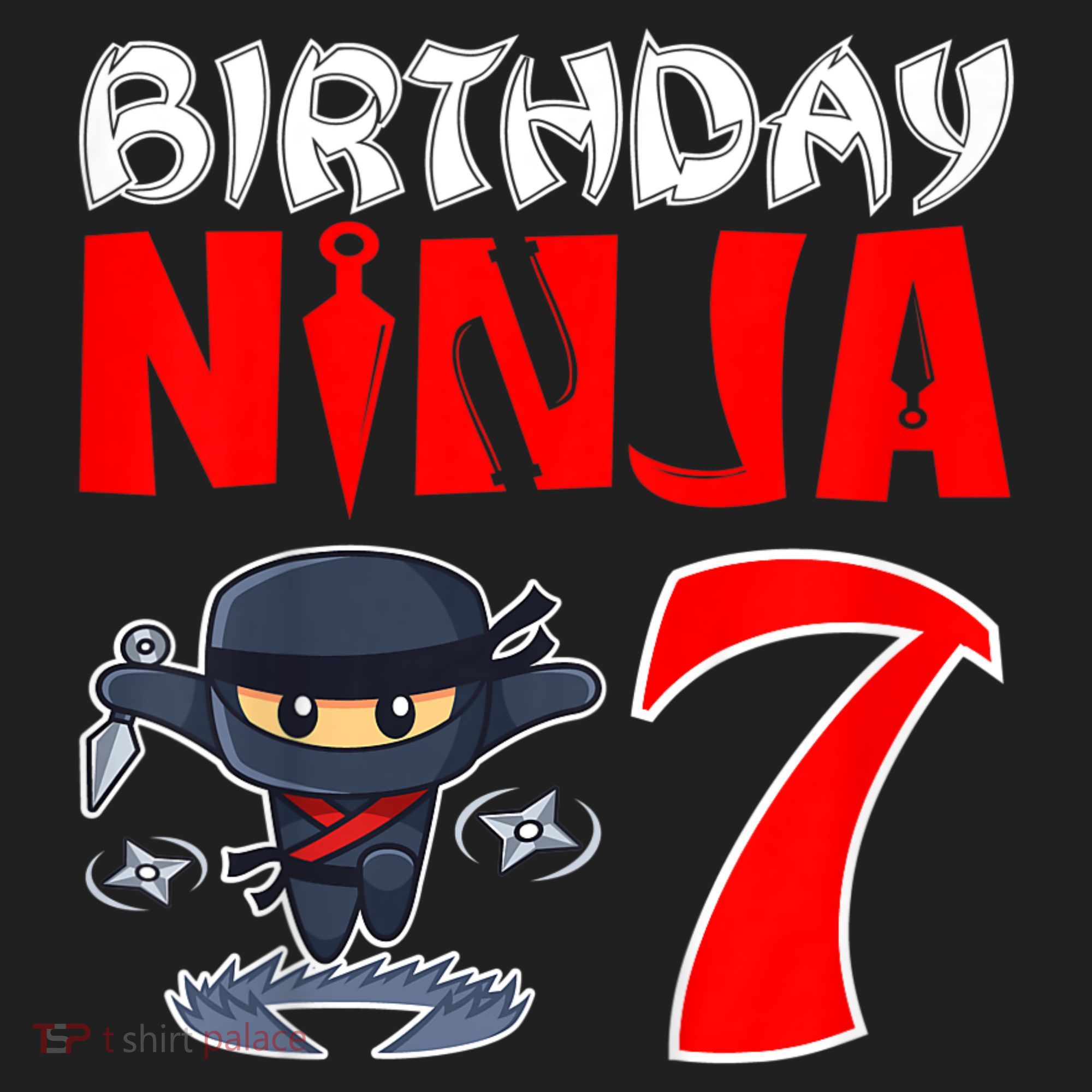 Cute Funny Birthday Ninja For 7 Year Old Little Ninja 7th Birthday Hat