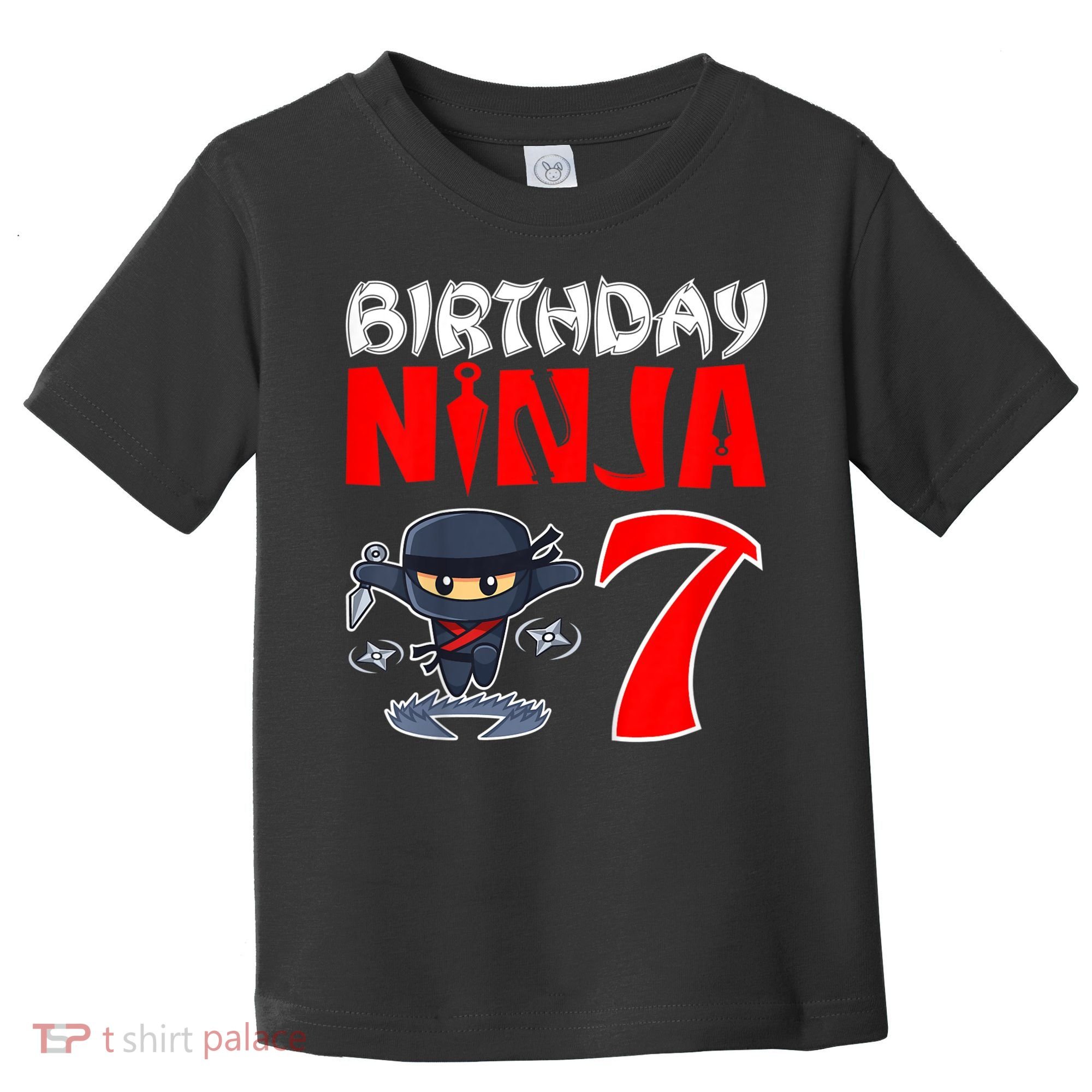 Cute Funny Birthday Ninja For 7 Year Old Little Ninja 7th Birthday Toddler T-Shirt