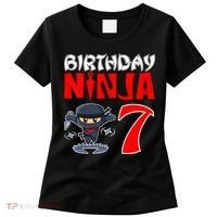 Cute Funny Birthday Ninja For 7 Year Old Little Ninja 7th Birthday Women's T-Shirt thumb 0