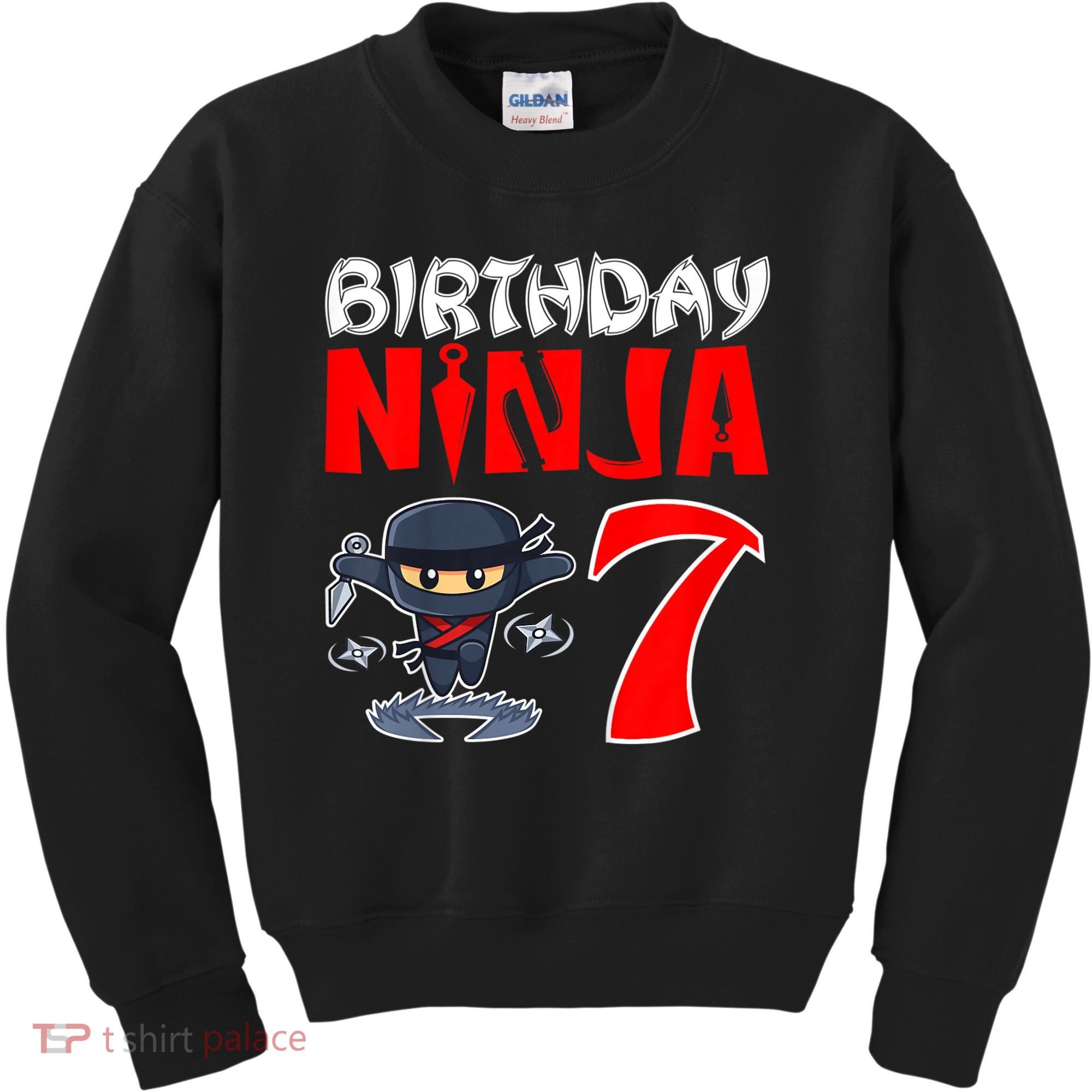 Cute Funny Birthday Ninja For 7 Year Old Little Ninja 7th Birthday Kids Sweatshirt