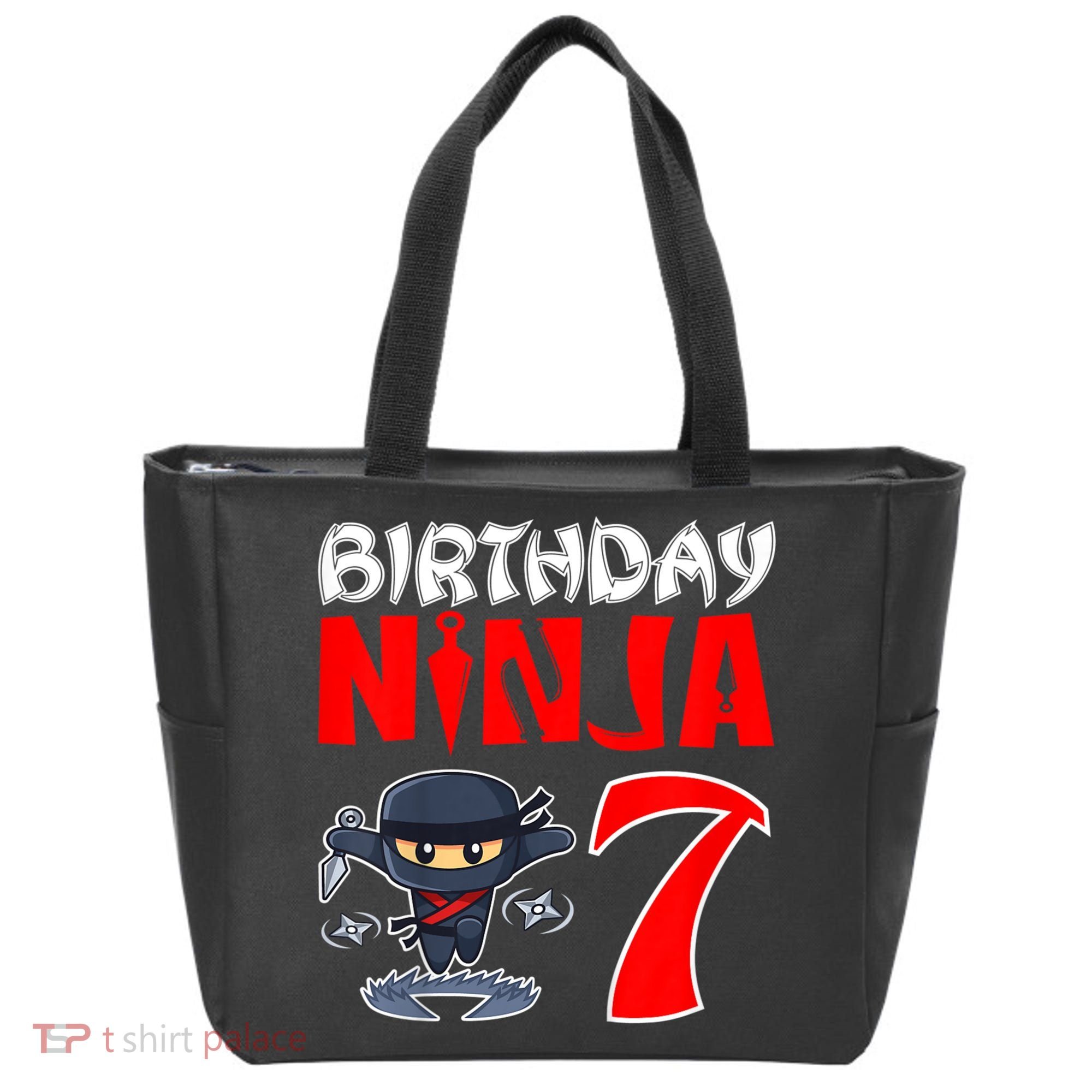 Cute Funny Birthday Ninja For 7 Year Old Little Ninja 7th Birthday Tote Bag
