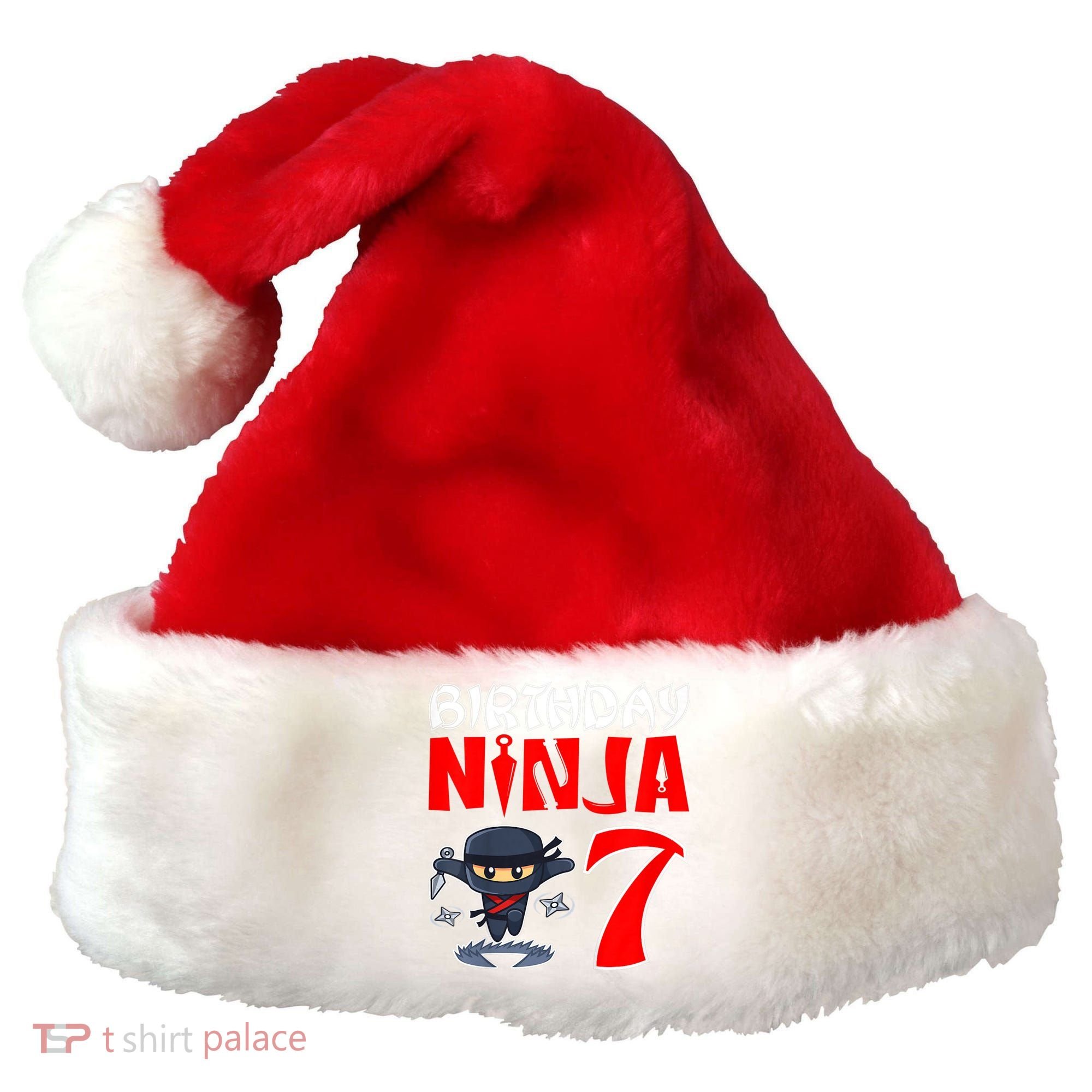 Cute Funny Birthday Ninja For 7 Year Old Little Ninja 7th Birthday Santa Hat