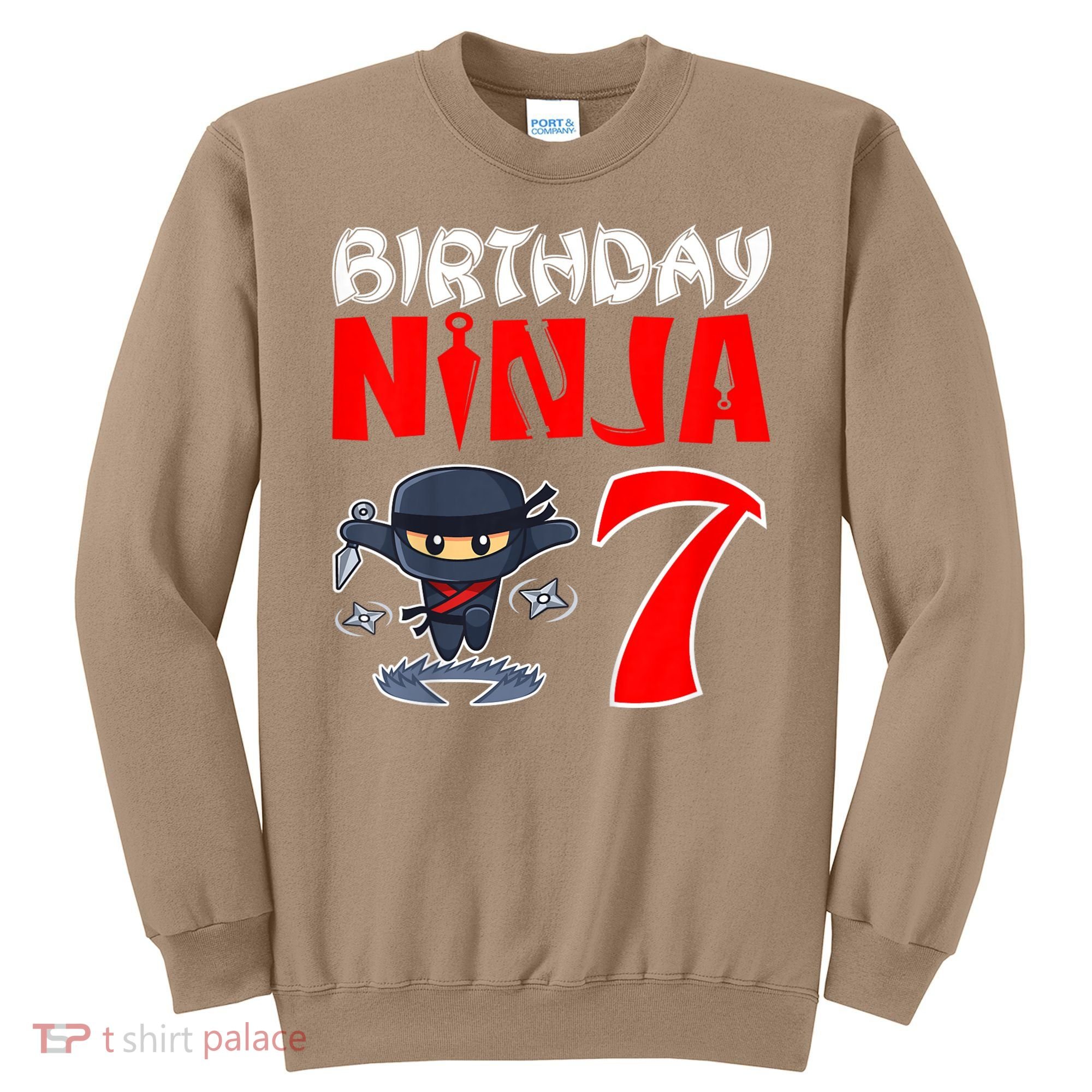 Cute Funny Birthday Ninja For 7 Year Old Little Ninja 7th Birthday Sweatshirt