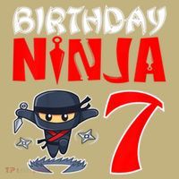 Cute Funny Birthday Ninja For 7 Year Old Little Ninja 7th Birthday Polo thumb 2