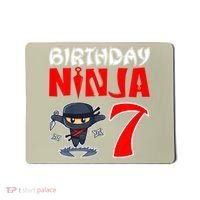 Cute Funny Birthday Ninja For 7 Year Old Little Ninja 7th Birthday Mousepad thumb 0