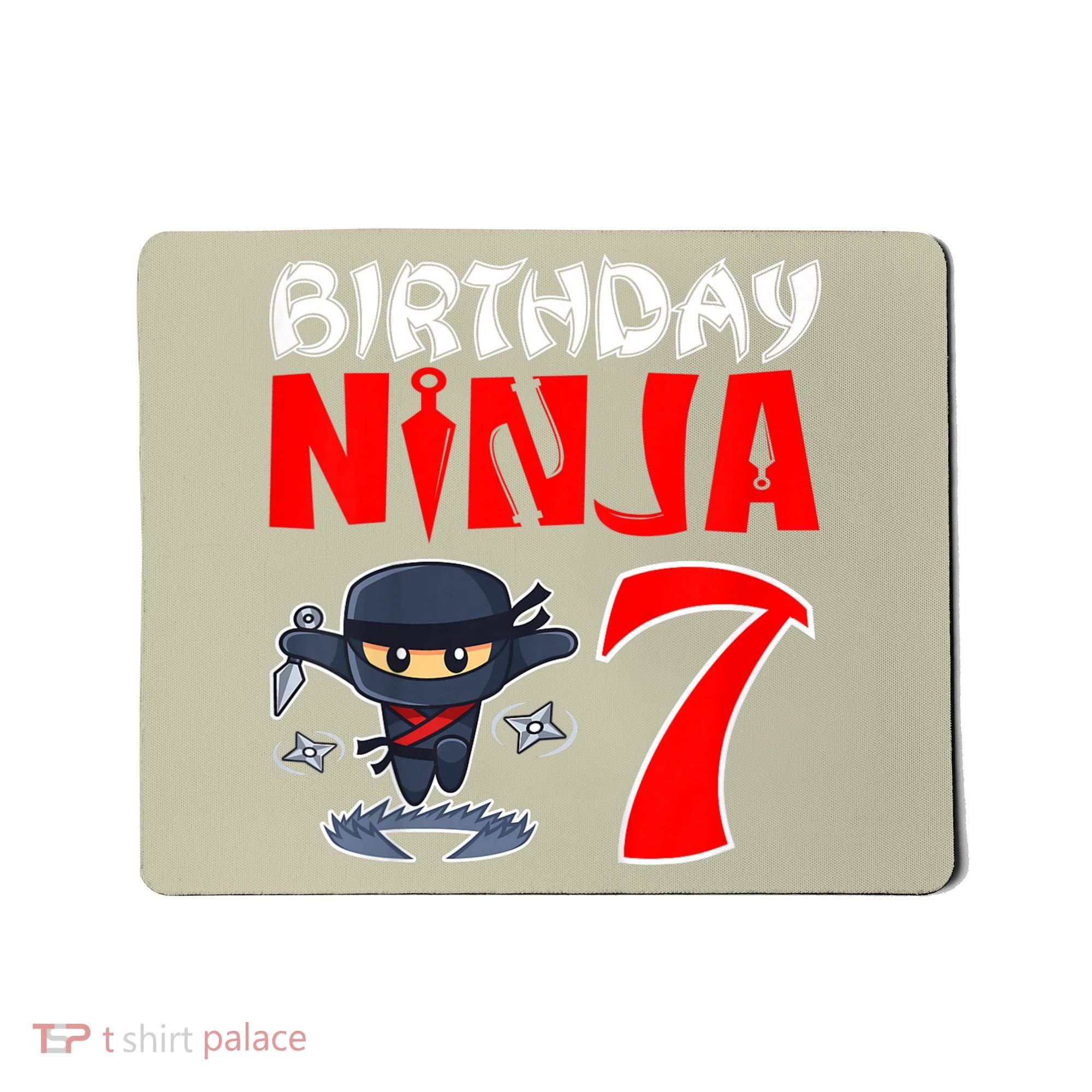 Cute Funny Birthday Ninja For 7 Year Old Little Ninja 7th Birthday Mousepad