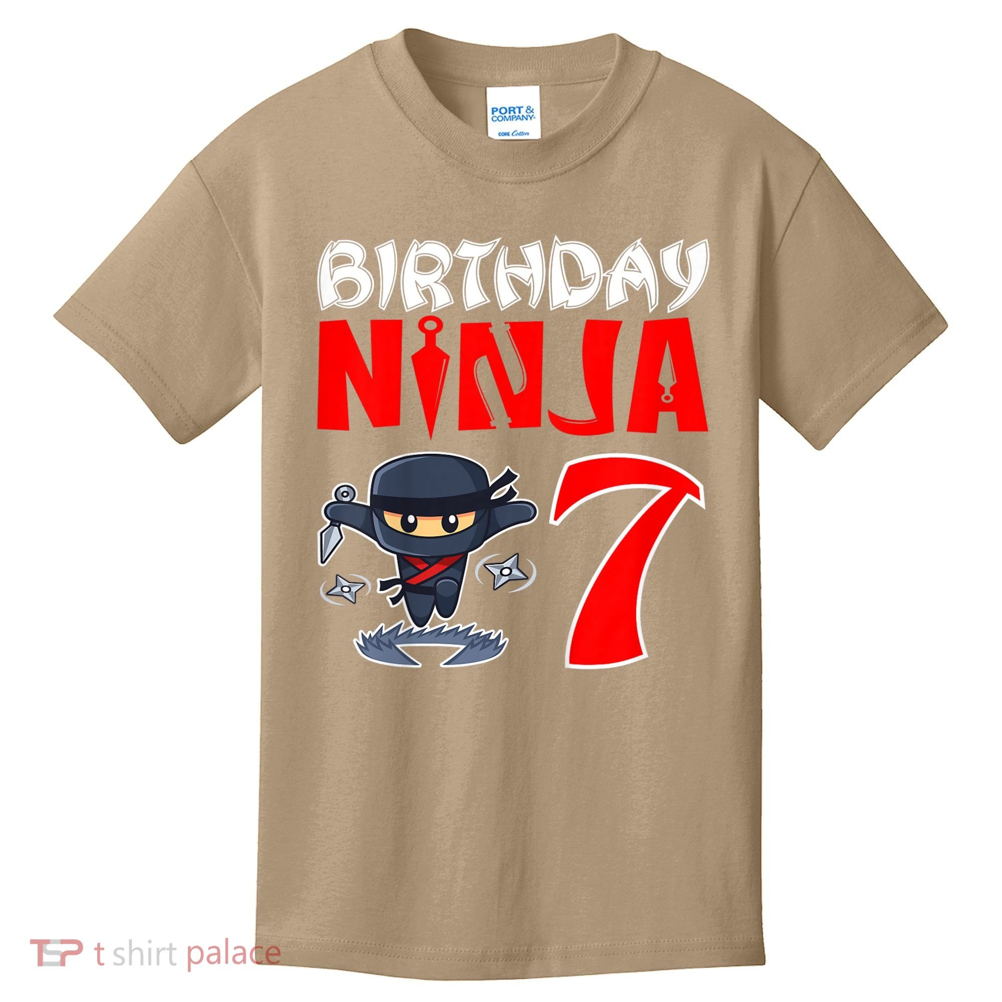 Cute Funny Birthday Ninja For 7 Year Old Little Ninja 7th Birthday Kids T-Shirt
