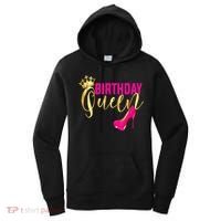 Cute Funny Birthday Queen Gift Girly Pink Shoe Crown Wo Birthday Women's Hoodie thumb 0