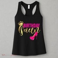 Cute Funny Birthday Queen Gift Girly Pink Shoe Crown Wo Birthday Women's Tank Top thumb 3