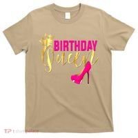 Cute Funny Birthday Queen Gift Girly Pink Shoe Crown Wo Birthday T-Shirt thumb 0