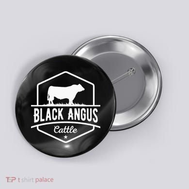 Cow Farmer Black Angus Cattle Button