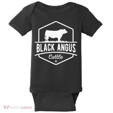 Cow Farmer Black Angus Cattle Baby Bodysuit