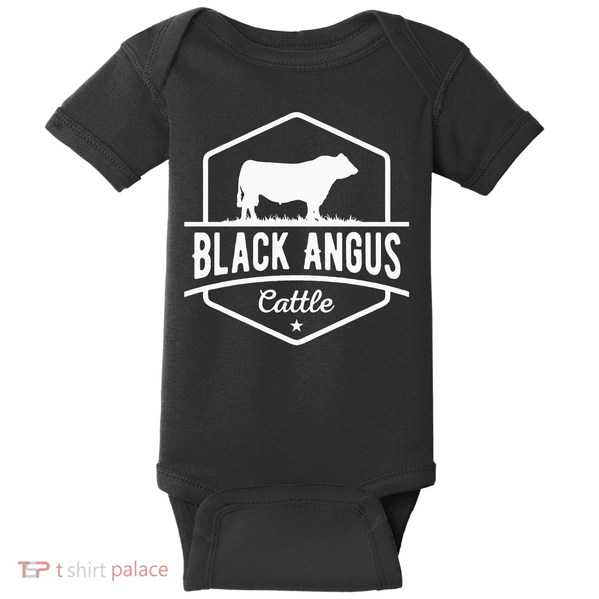 Cow Farmer Black Angus Cattle Baby Bodysuit