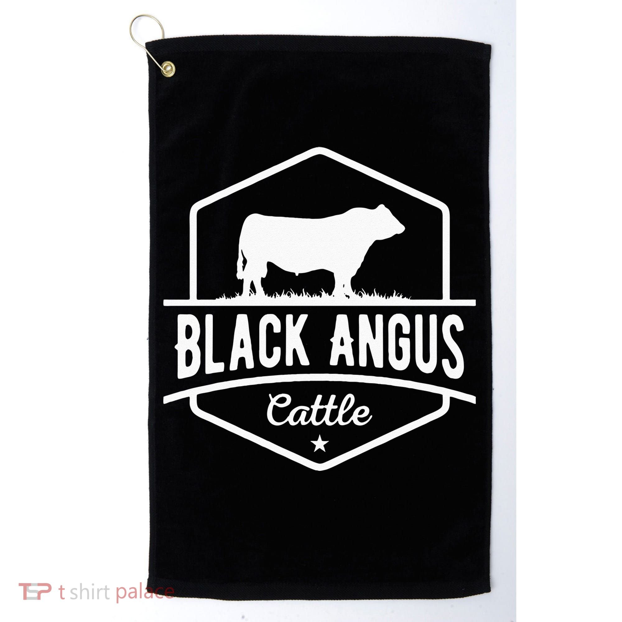 Cow Farmer Black Angus Cattle Golf Towel