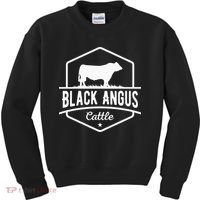 Cow Farmer Black Angus Cattle Kids Sweatshirt thumb 0