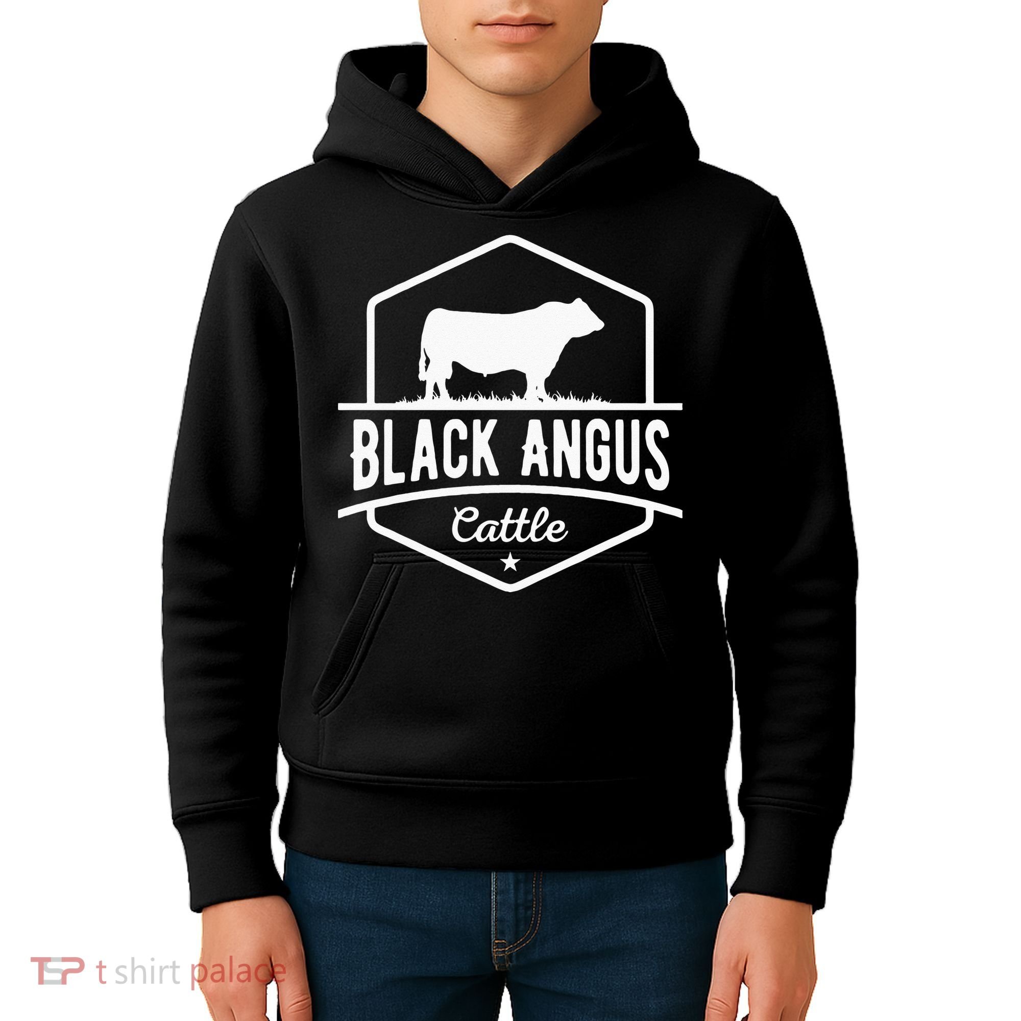 Cow Farmer Black Angus Cattle Kids Hoodie