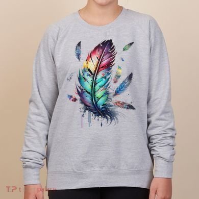 Colorful Feathers Boho Style, Bird, Native Americans, Symbol Women's Sweatshirt