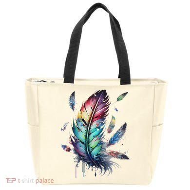 Colorful Feathers Boho Style, Bird, Native Americans, Symbol Tote Bag