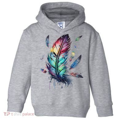 Colorful Feathers Boho Style, Bird, Native Americans, Symbol Toddler Hoodie