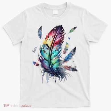 Colorful Feathers Boho Style, Bird, Native Americans, Symbol T-Shirt