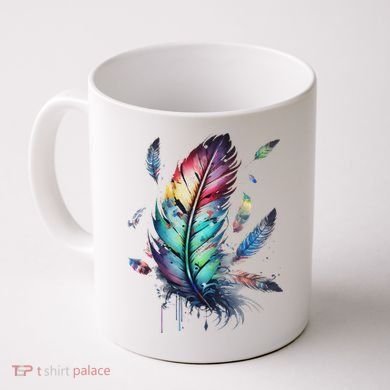 Colorful Feathers Boho Style, Bird, Native Americans, Symbol Coffee Mug