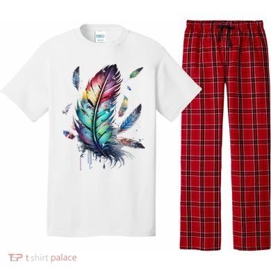 Colorful Feathers Boho Style, Bird, Native Americans, Symbol Pajama Set
