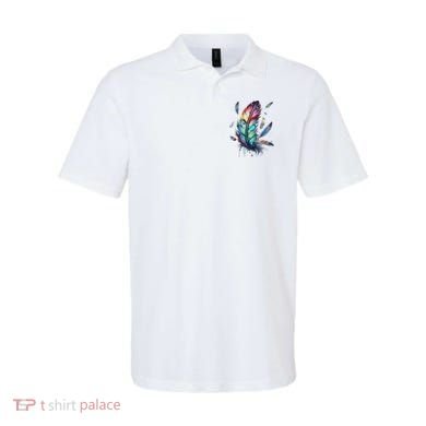 Colorful Feathers Boho Style, Bird, Native Americans, Symbol Polo