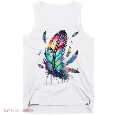 Colorful Feathers Boho Style, Bird, Native Americans, Symbol Tank Top