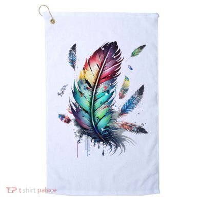 Colorful Feathers Boho Style, Bird, Native Americans, Symbol Golf Towel