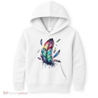 Colorful Feathers Boho Style, Bird, Native Americans, Symbol Kids Hoodie