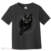 Cute Funny Black Cat Yellow Eyes T Cats Toddler T-Shirt thumb 0