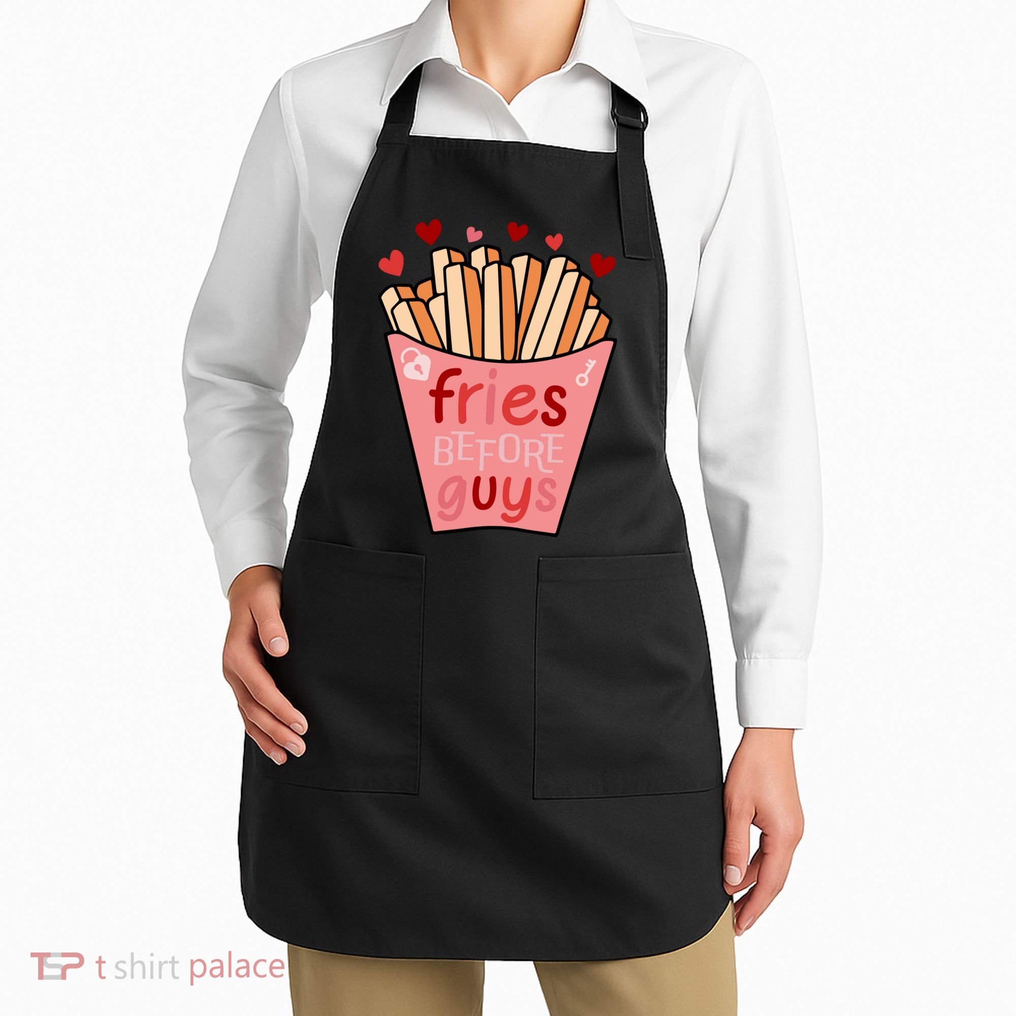 Cute Fries Before Guys Valentine's Day Gift Apron