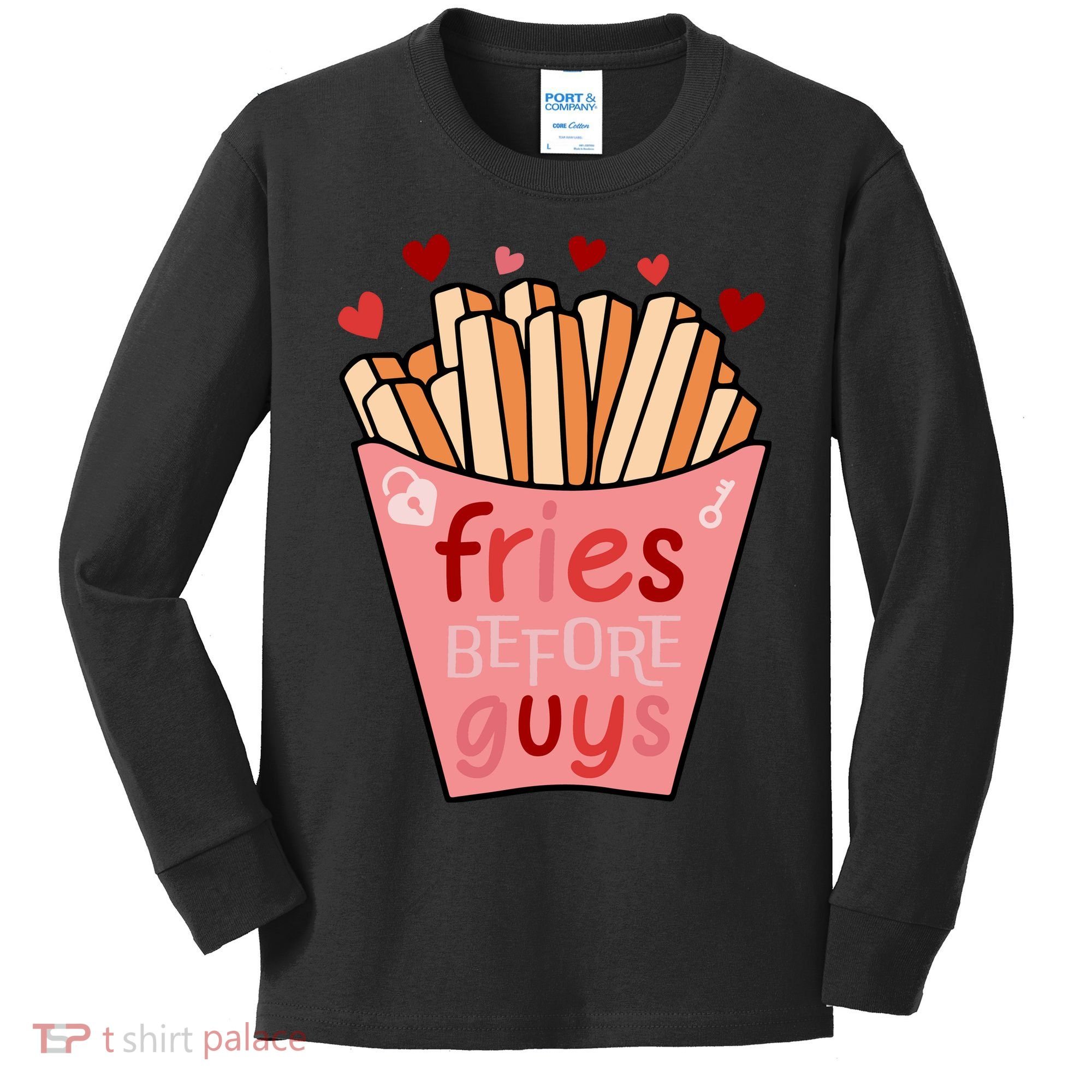 Cute Fries Before Guys Valentine's Day Gift Kids Long Sleeve Shirt