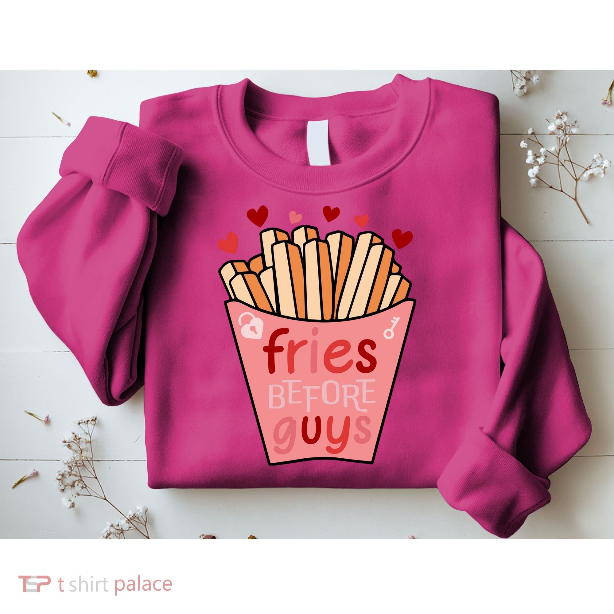 Cute Fries Before Guys Valentine's Day Gift Sweatshirt