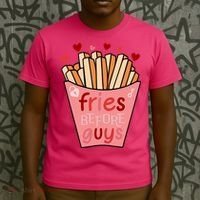 Cute Fries Before Guys Valentine's Day Gift T-Shirt thumb 3