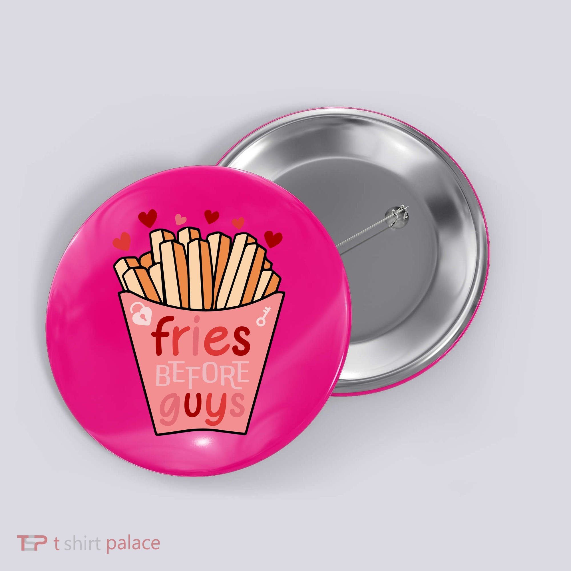 Cute Fries Before Guys Valentine's Day Gift Button