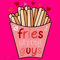 Cute Fries Before Guys Valentine's Day Gift Coaster thumb 2