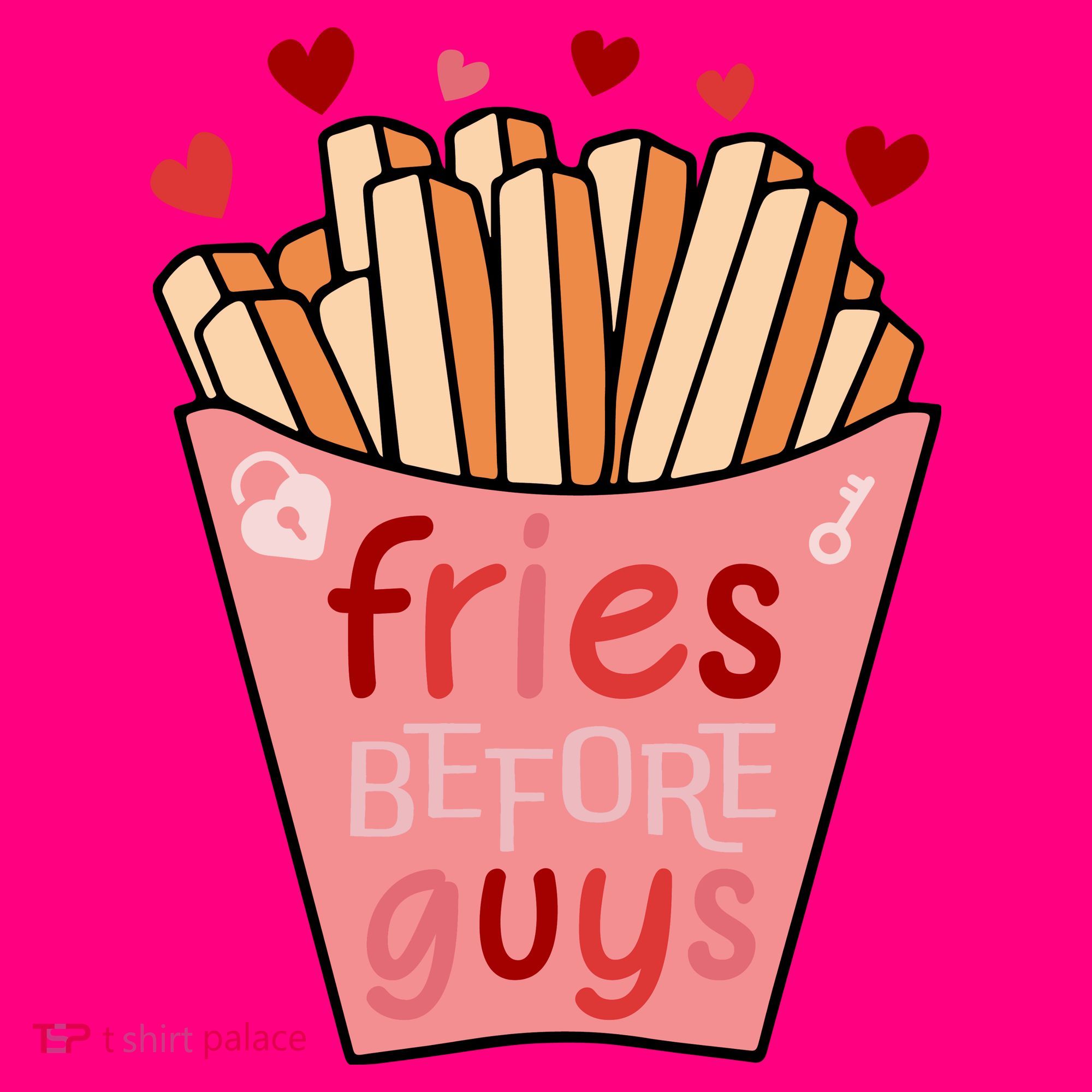 Cute Fries Before Guys Valentine's Day Gift Coaster
