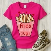 Cute Fries Before Guys Valentine's Day Gift Women's T-Shirt thumb 3