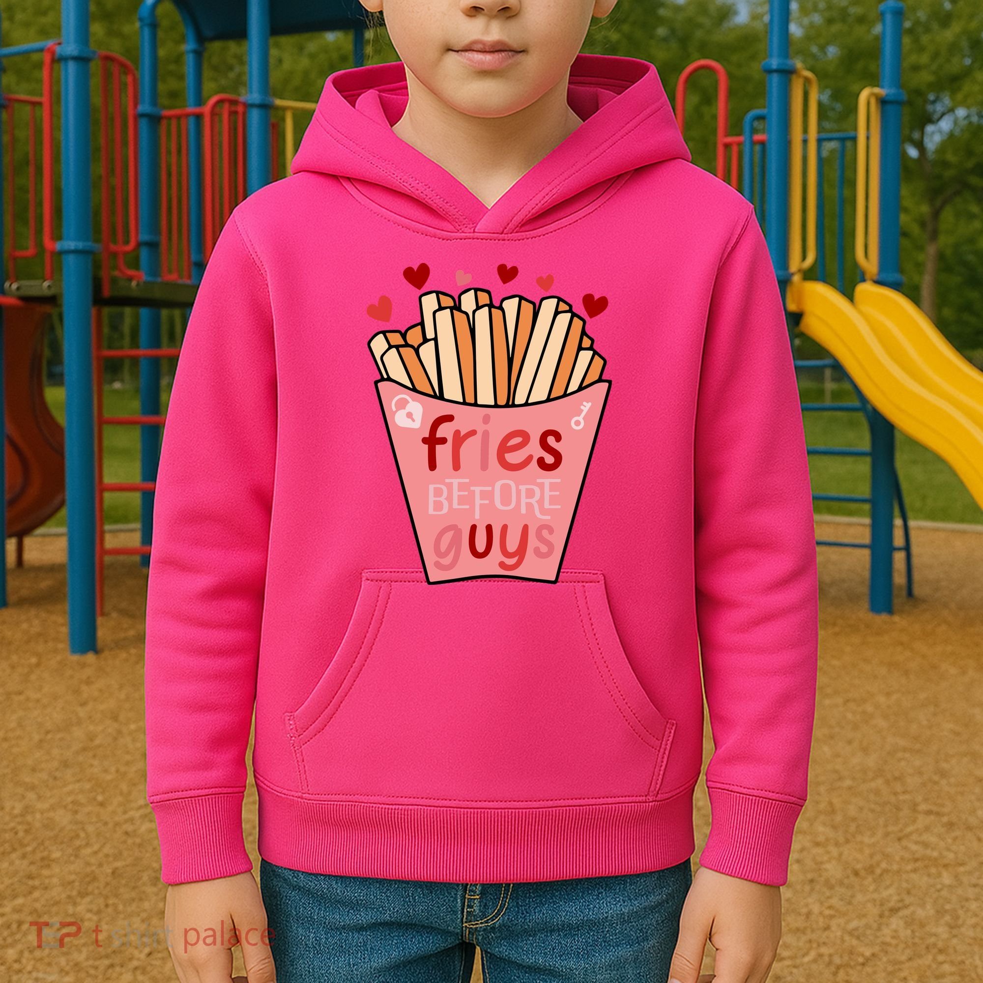 Cute Fries Before Guys Valentine's Day Gift Kids Hoodie