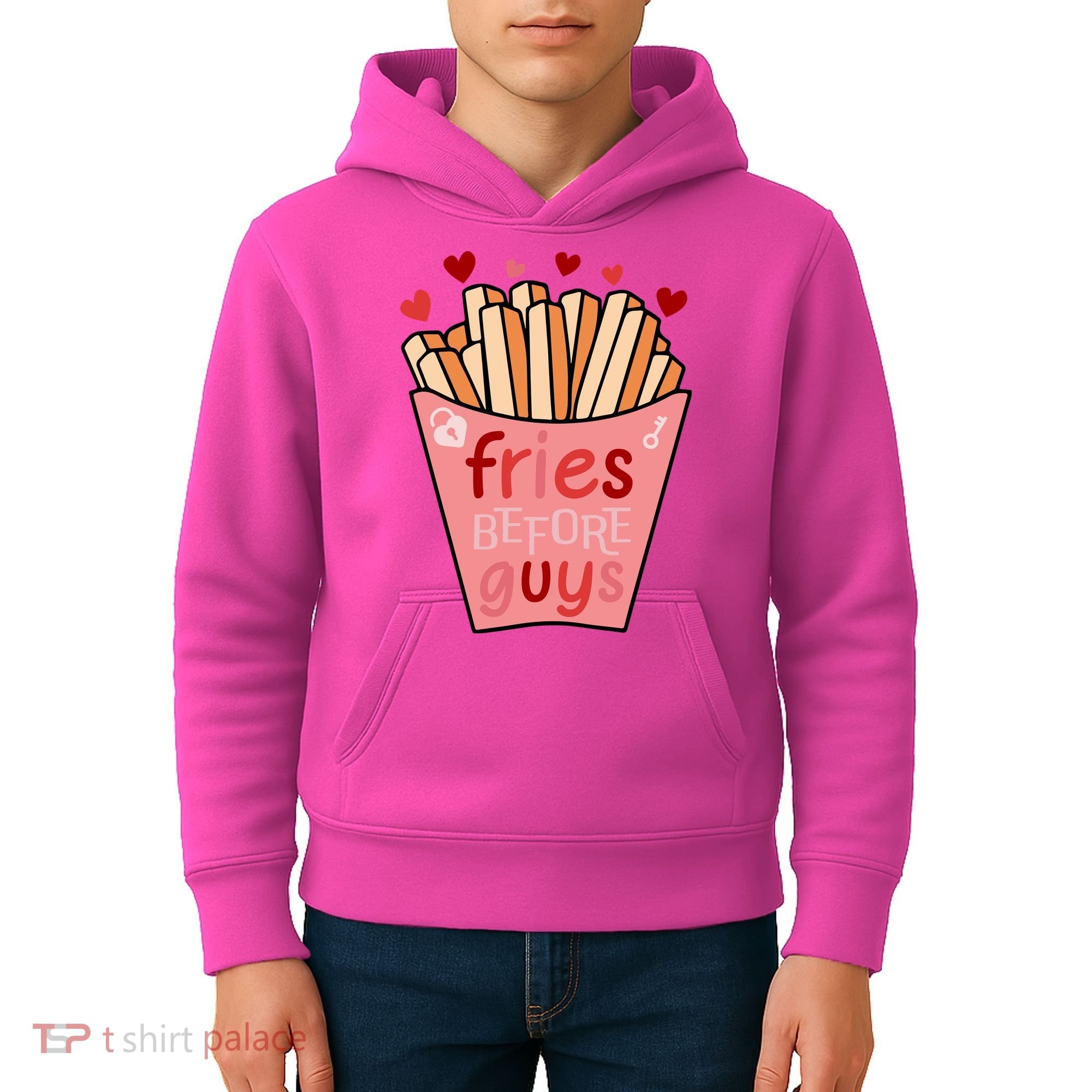 Cute Fries Before Guys Valentine's Day Gift Kids Hoodie