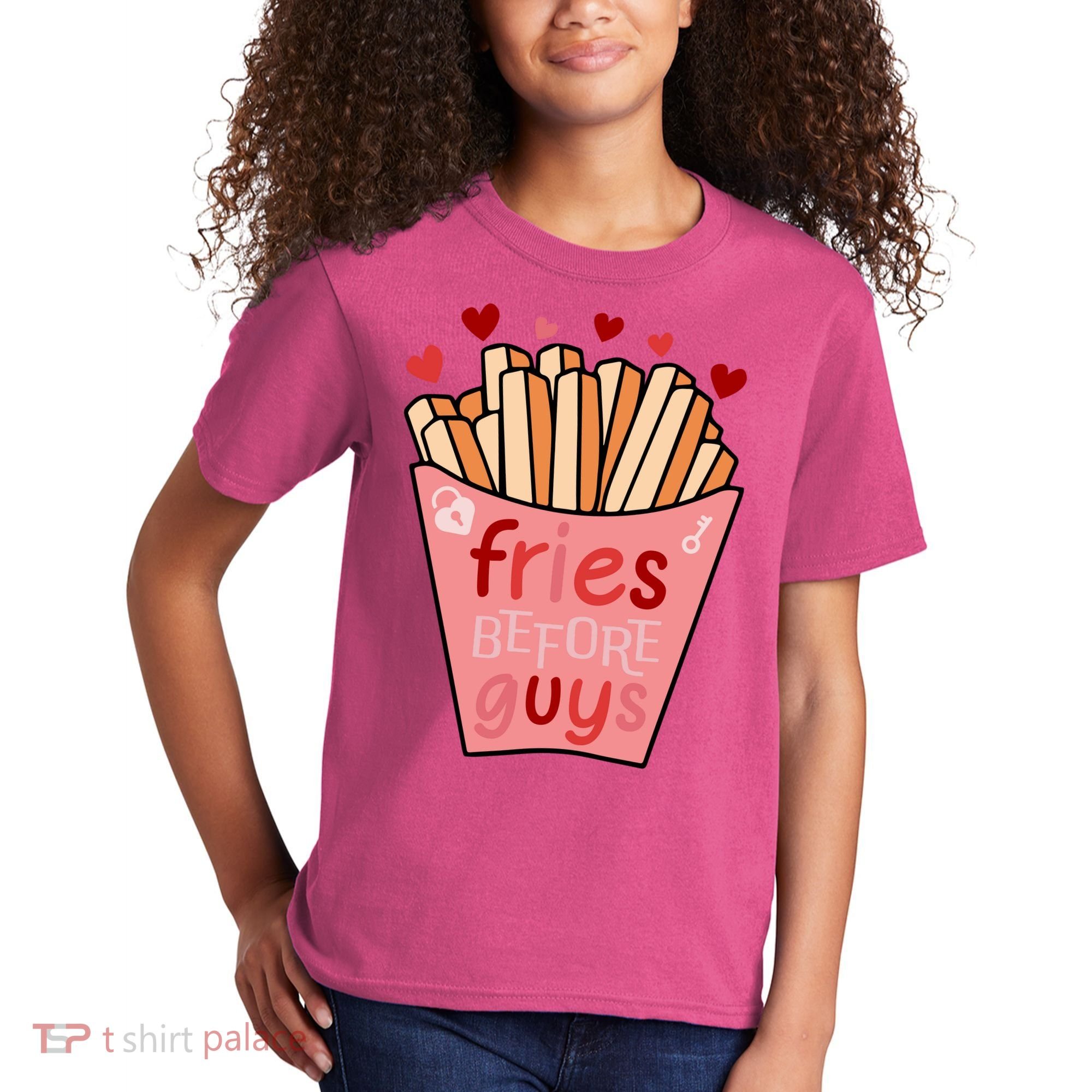 Cute Fries Before Guys Valentine's Day Gift Kids T-Shirt