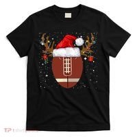 Christmas Football Ball Santa Hat Reindeer Xmas Lights Gifts TShirt T-Shirt thumb 0