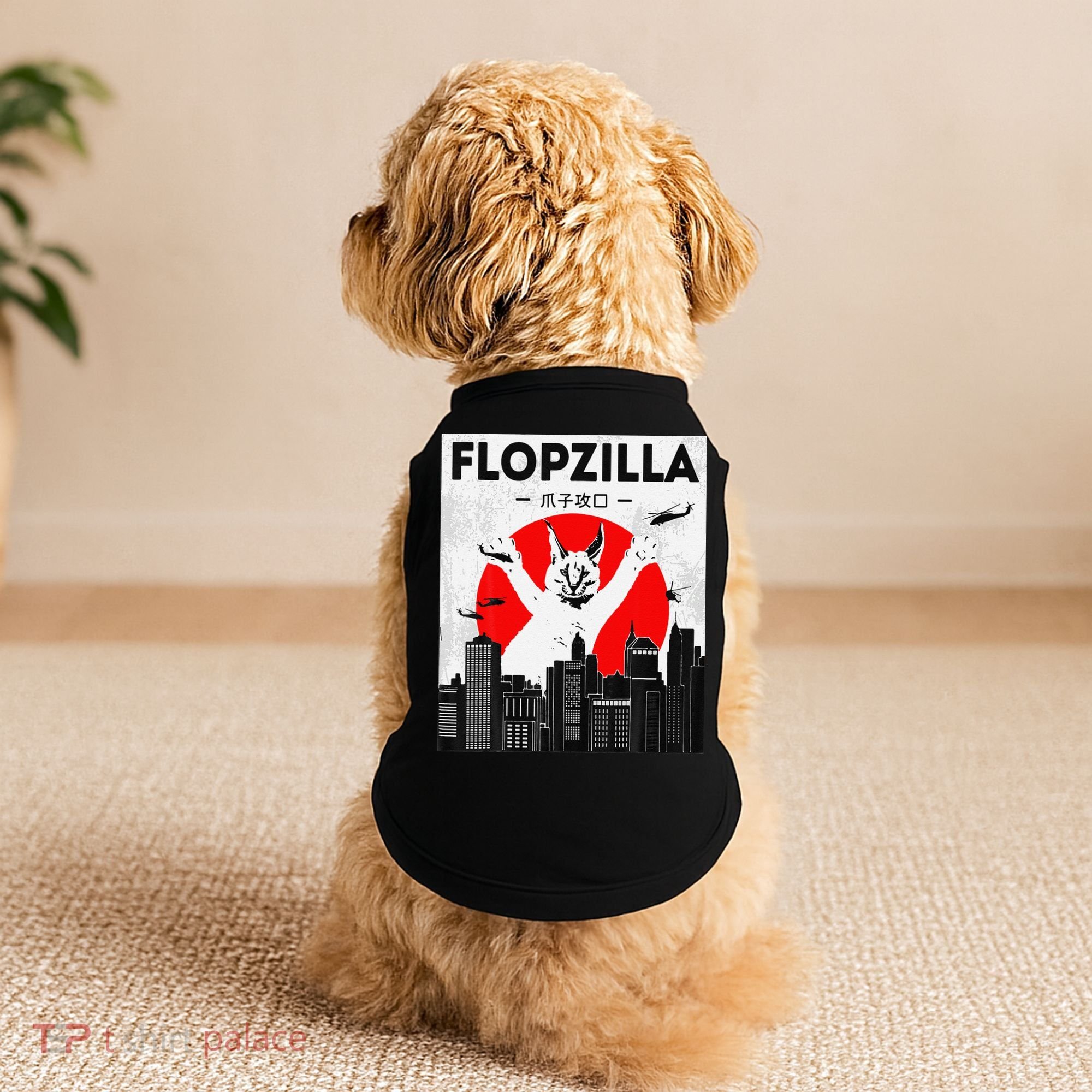 Catzilla Funny Big Floppa Meme Flopzilla Caracal Cat Lover Doggie Tank