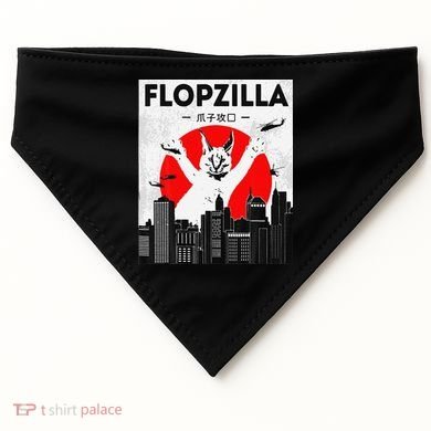 Catzilla Funny Big Floppa Meme Flopzilla Caracal Cat Lover USA-Made Doggie Bandana