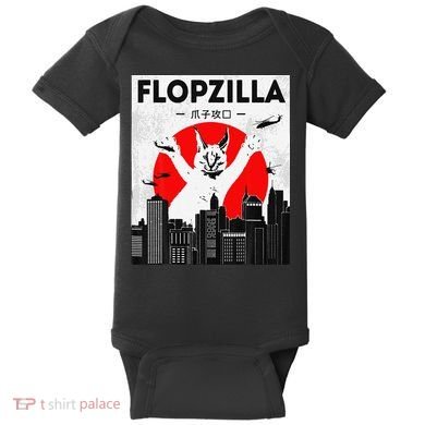 Catzilla Funny Big Floppa Meme Flopzilla Caracal Cat Lover Baby Bodysuit