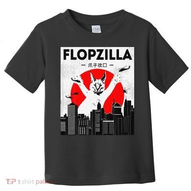 Catzilla Funny Big Floppa Meme Flopzilla Caracal Cat Lover Toddler T-Shirt